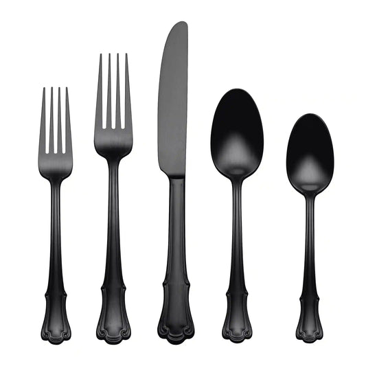 James Street Black Satin 20-Piece Flatware Set