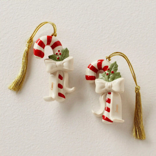 Personalized Candycane 2-Piece Ornament Set