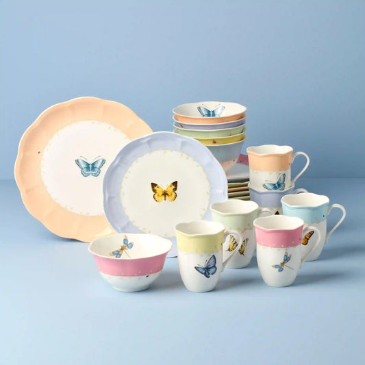 Butterfly Meadow Color 24-Piece Dinnerware Set