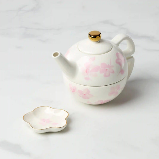 Spring Pansies Tea For One with Tea Bag Holder