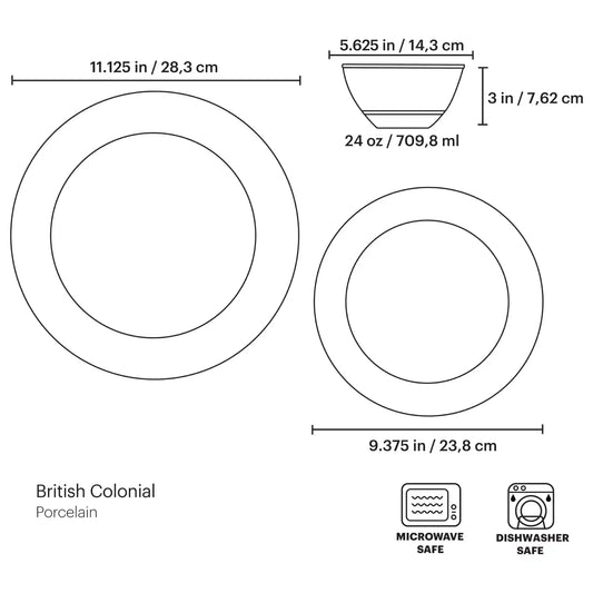 British Colonial Bamboo 12-Piece Dinnerware Set