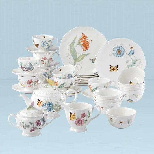 Butterfly Meadow 37-Piece Dessert & Tea Set