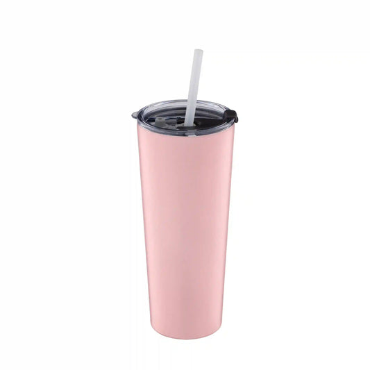 Pink Insulated Tumbler with Straw