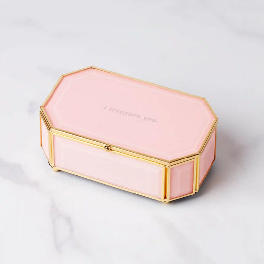 "I Treasure You" Pink Jewelry Box