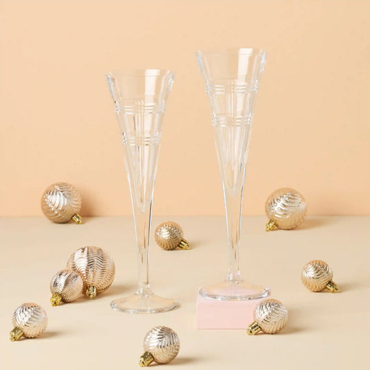 Hudson Crystal Toasting Flutes, Set of 2