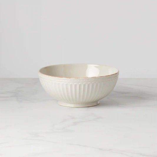French Perle Groove White Medium Bowl