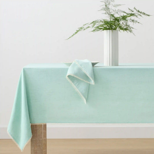 French Perle Solid Ice Blue 60x120 Tablecloth