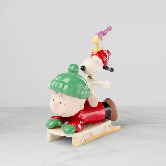 Snoopy Sledding Adventure Figurine