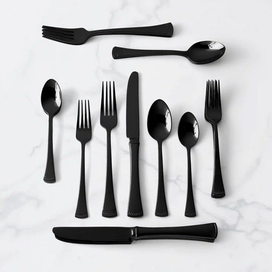 Portola Black Mirror 20-Piece Flatware Set