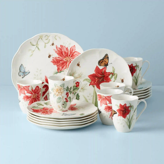 Butterfly Meadow Holiday 18-Piece Dinnerware Set