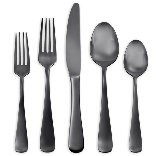 Opera Black Titanium 30-Piece Flatware Set