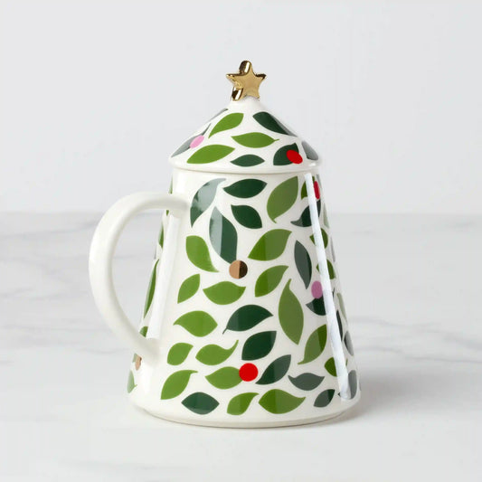 Evergreen Figural Tree Lidded Mug