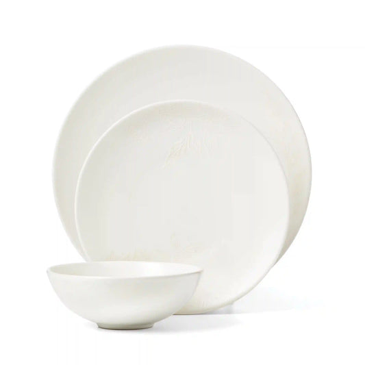 Roseto White 12-Piece Dinnerware Set