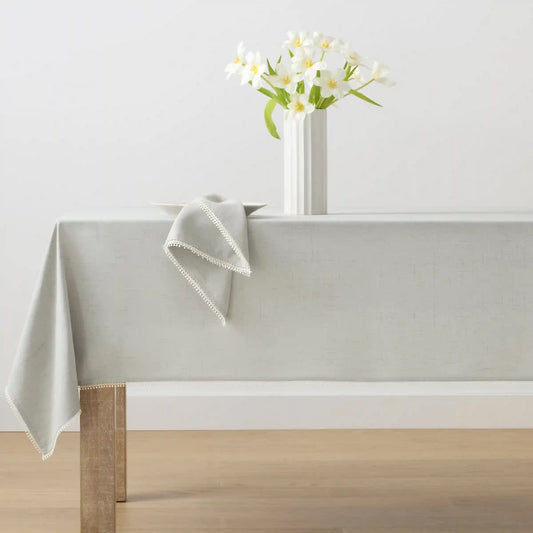 French Perle Solid Dove Grey 60x120 Tablecloth