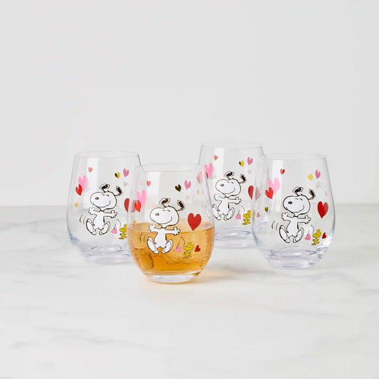 Snoopy Valentine's Day Tumblers, Set of 4