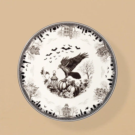 Haunted Village Cake Plate