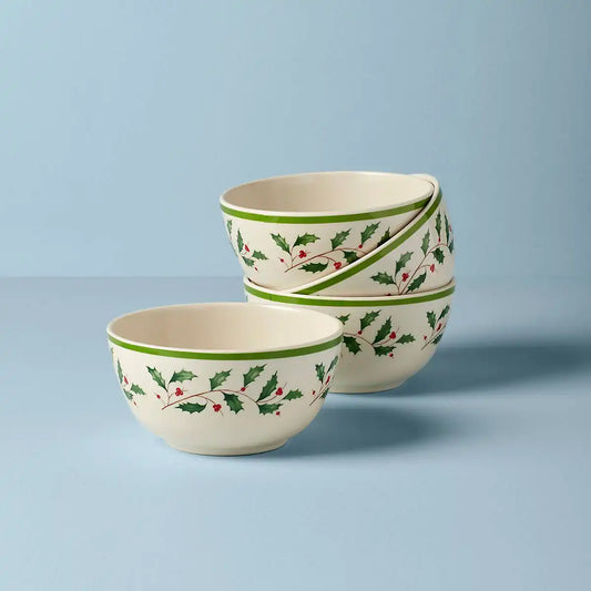 Holiday Melamine All-Purpose Bowls, Set of 4