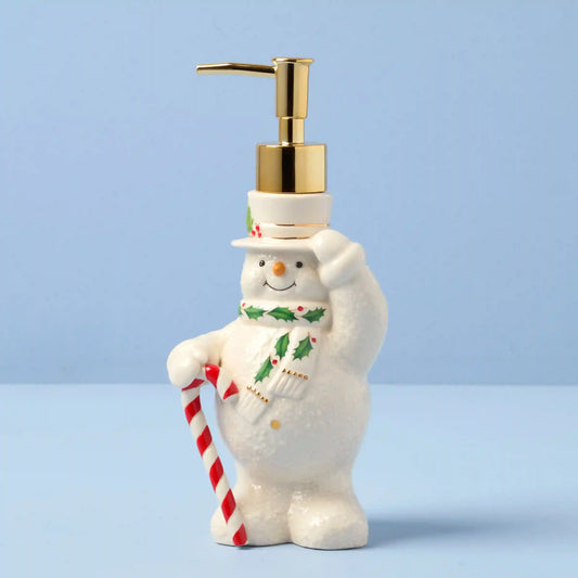 Happy Holly Days Snowman Soap Dispenser