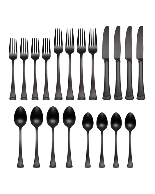 Portola Black Satin 20-Piece Flatware Set